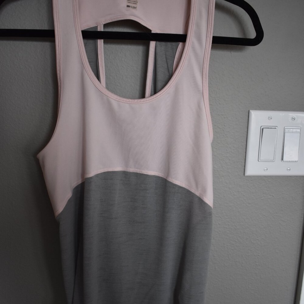 Roxy "Dry Flight" Workout Tank, S, Pink and Gray